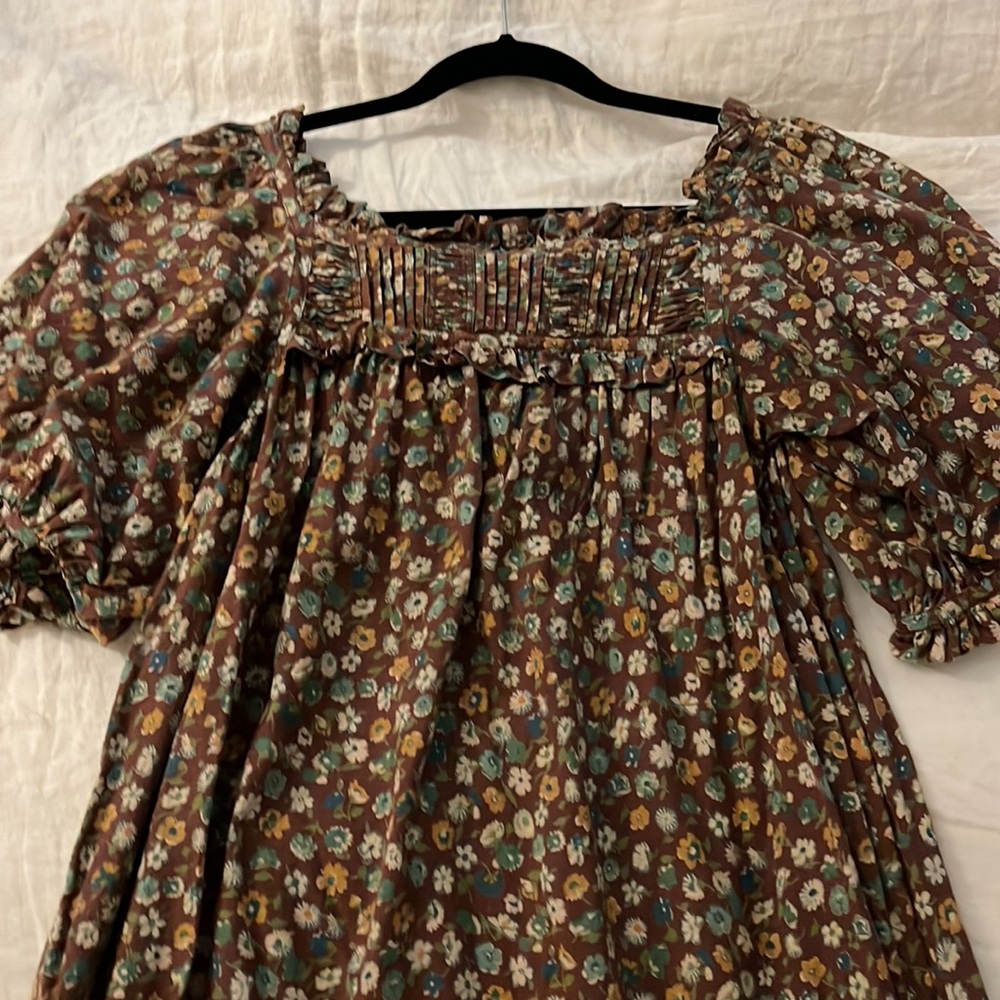 SOLD Doen Patricia brown floral dress size Medium - Picture 7 of 9